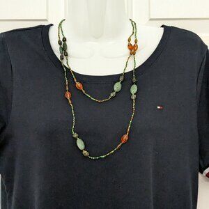 2 Necklace Long Shell Multi-Strad Statement 51 Inch